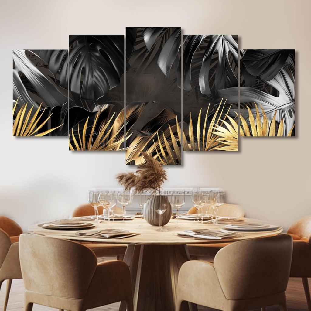 Luxury Black and Gold Living Room Wall Art image