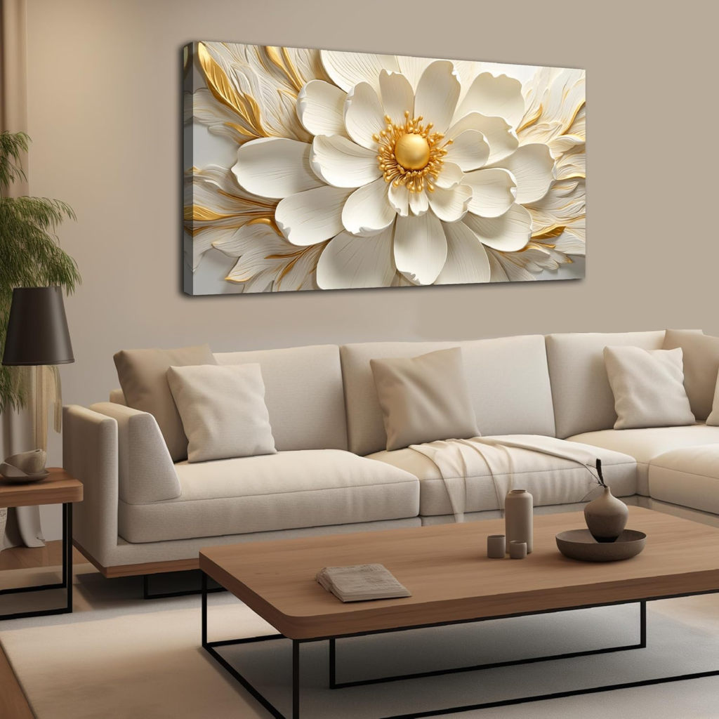Gold Accent Modern Living Room Wall Art image
