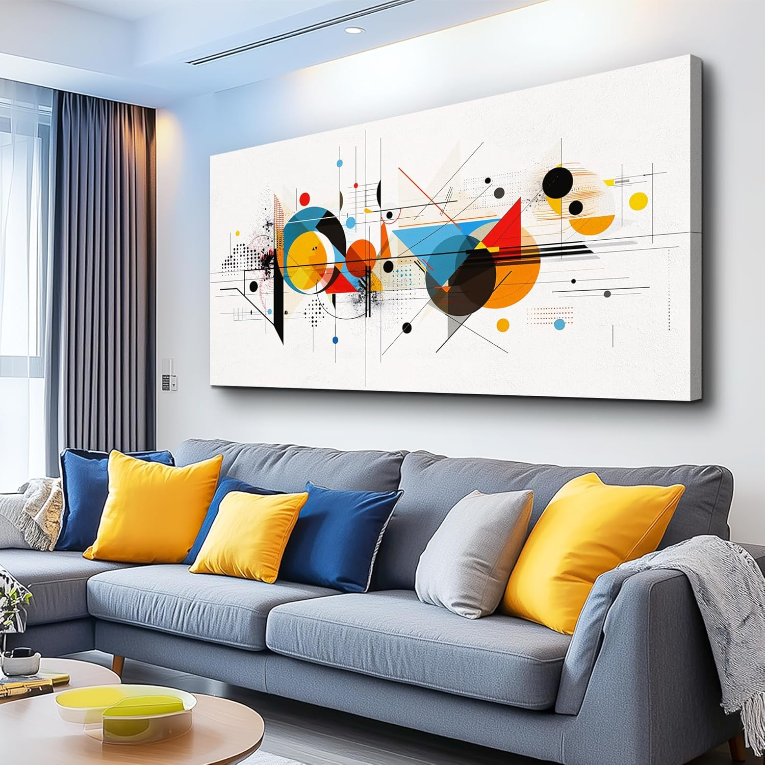 Geometric Abstract Living Room Wall Art