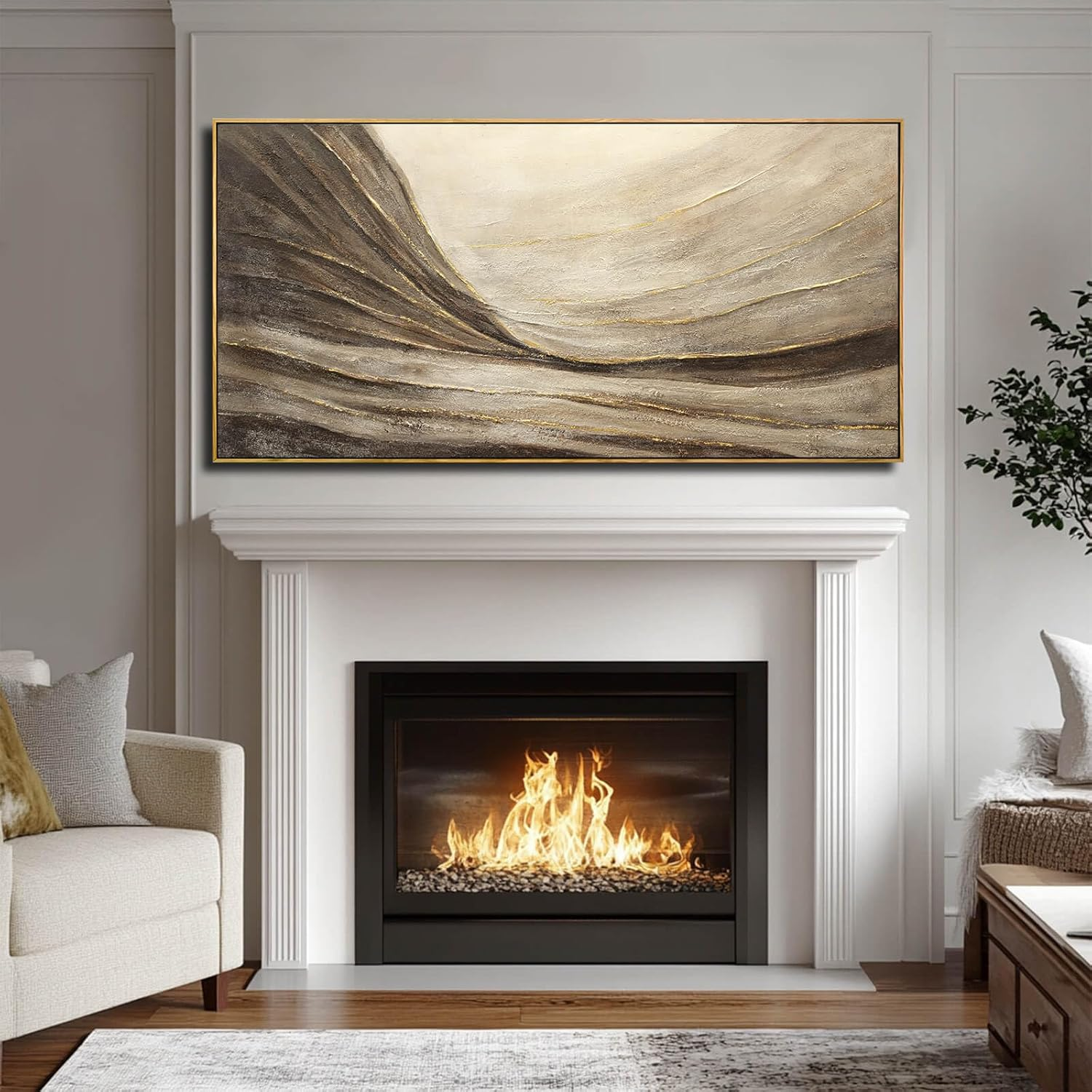 Textured Abstract Living Room Wall Art