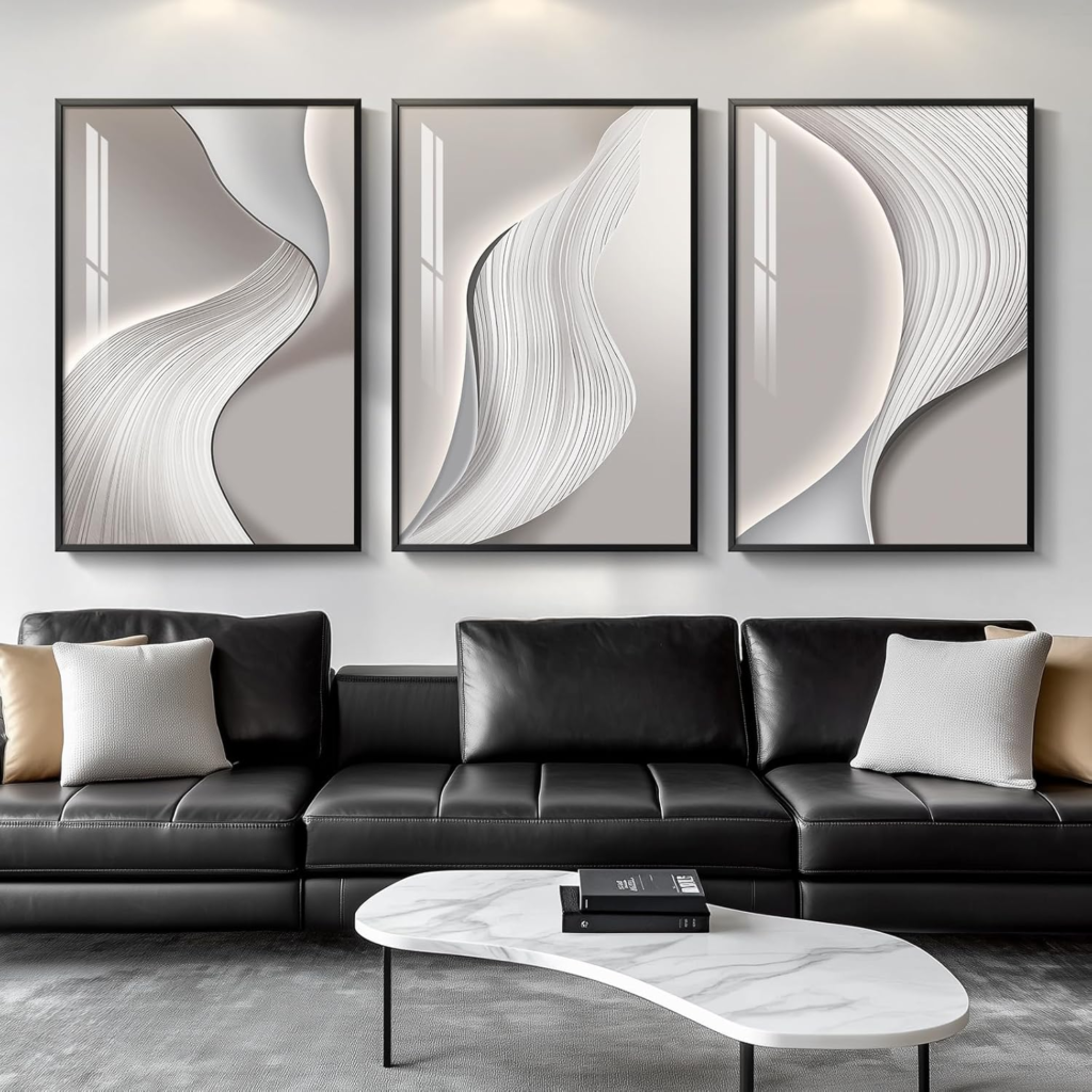 Abstract Wall Art Above Sofa Ideas image