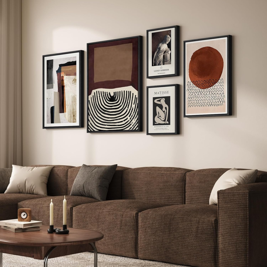 Abstract Living Room Gallery Wall Ideas image