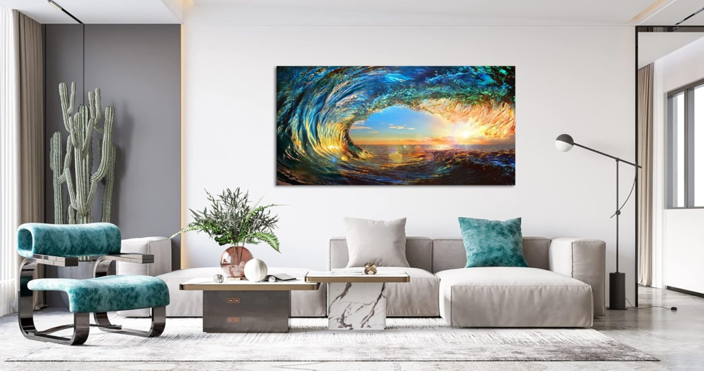 Wave and Ocean Water Living Room Wall Art image