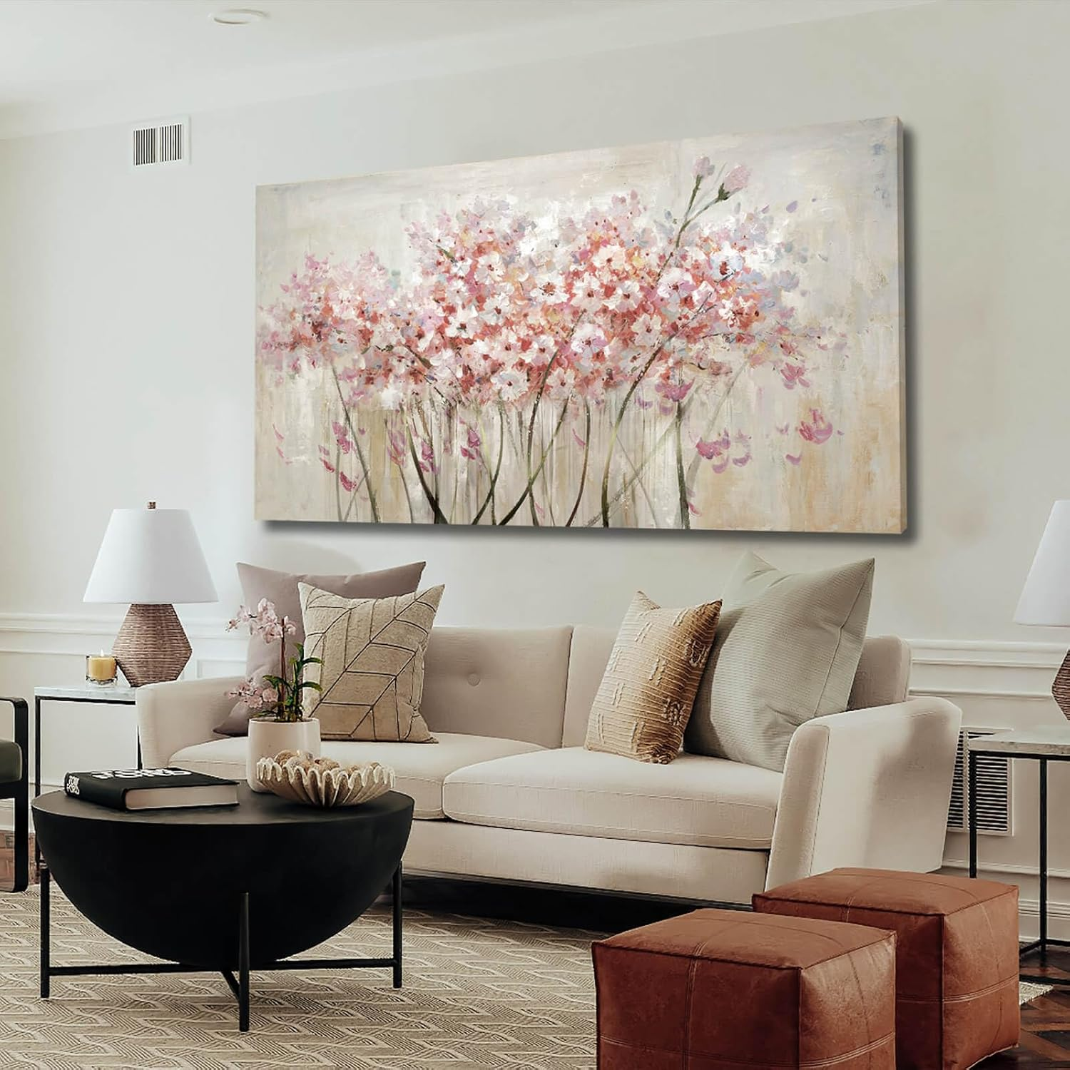 Neutral Canvas Statement Living Room Wall Art