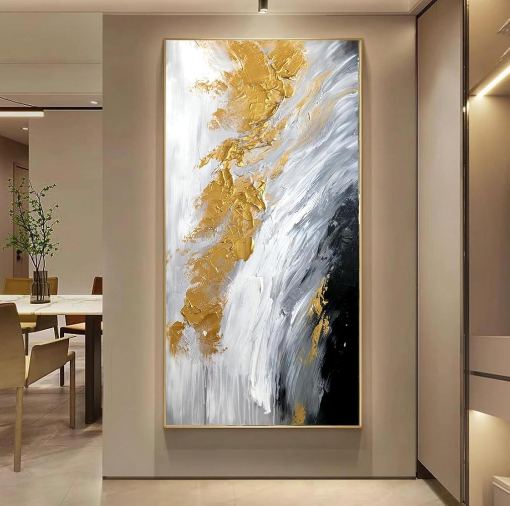 Minimalist Black and Gold Living Room Wall Art image