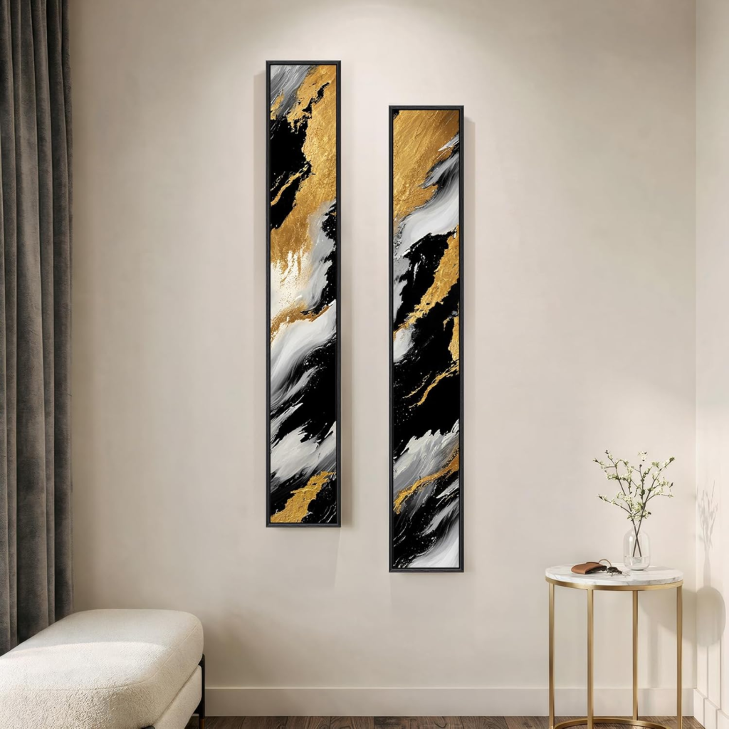 Black and Gold TV Wall Art for Living Rooms image