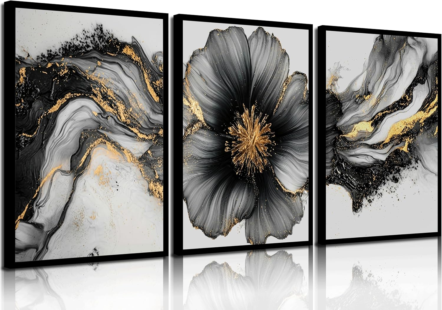 Cozy Black and Gold Living Room Wall Art