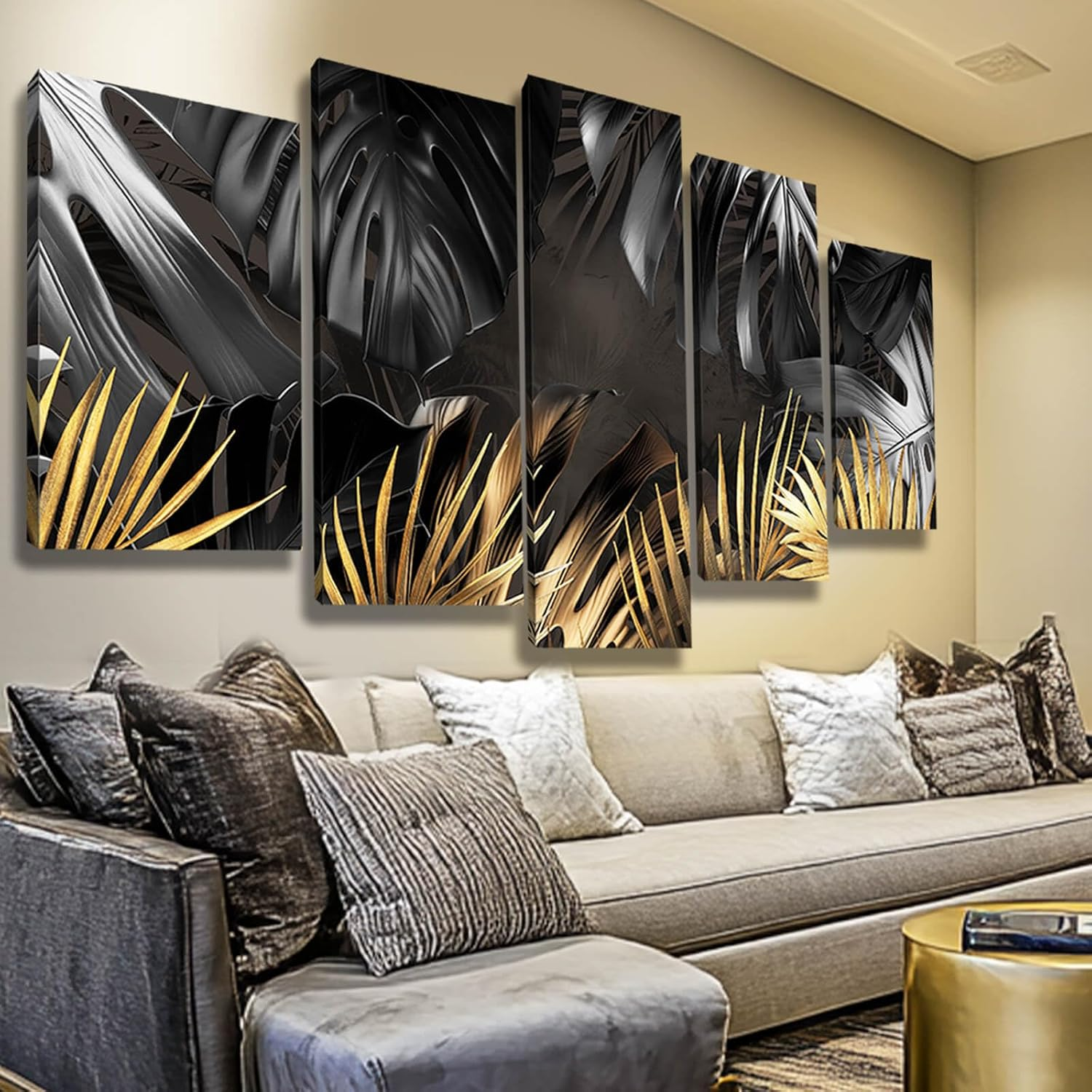 Designer Black and Gold Living Room Wall Art
