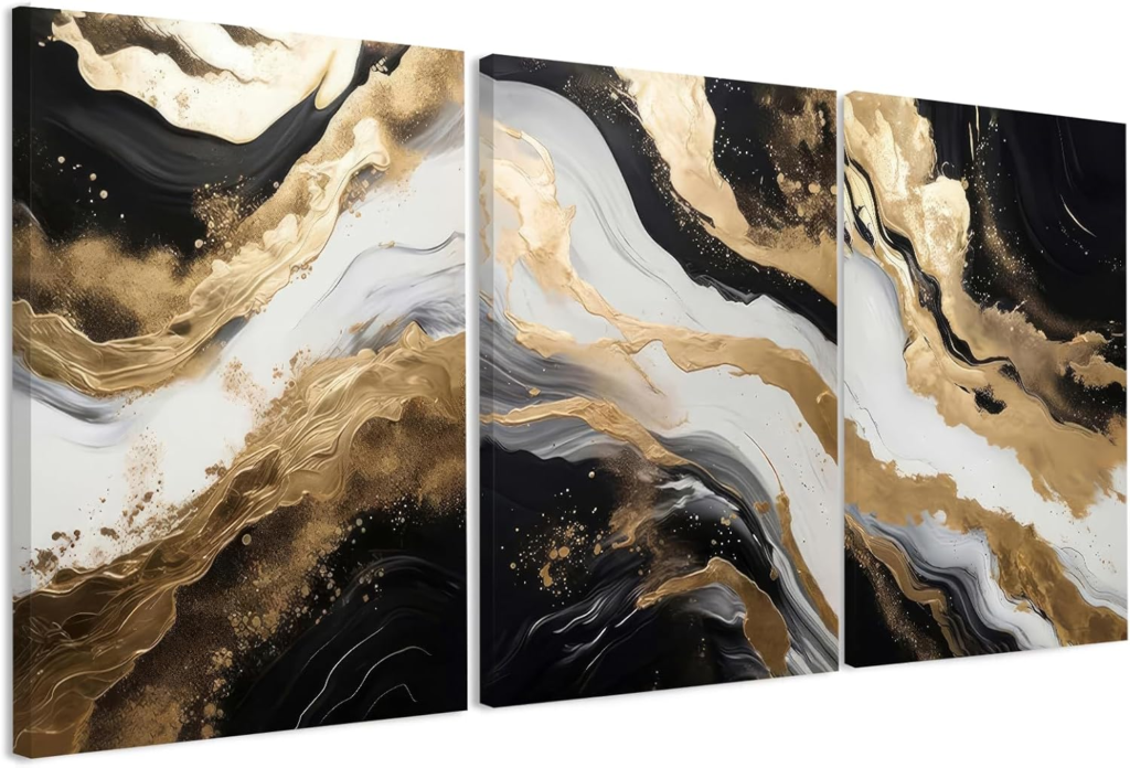 Small Space Black and Gold Living Room Wall Art image