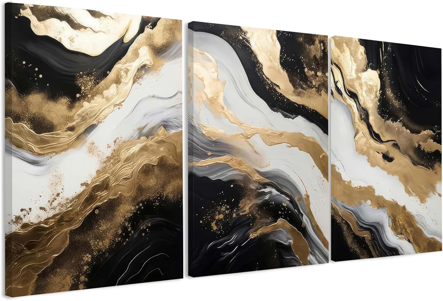 Small Space Black and Gold Living Room Wall Art