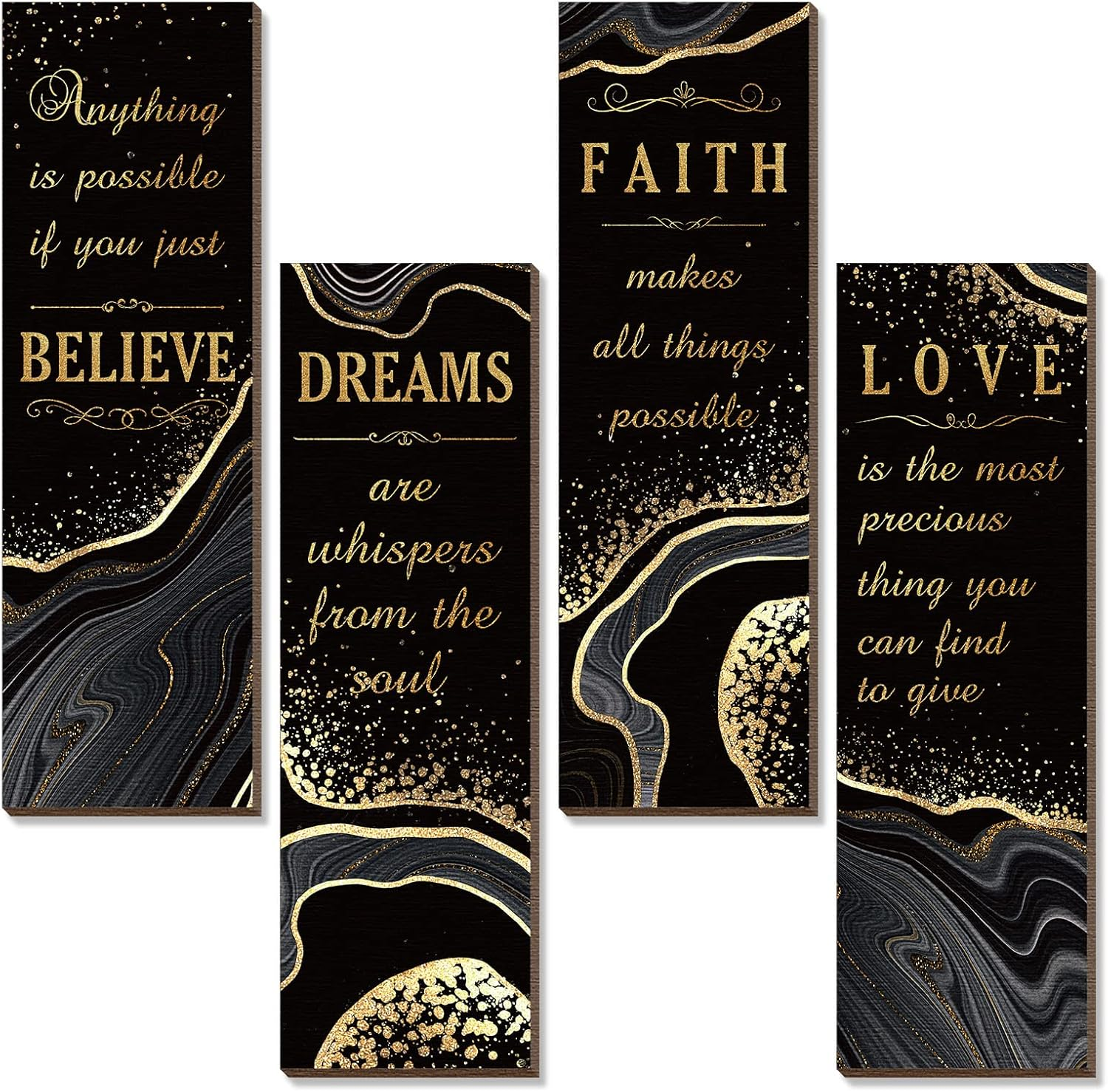 Black and Gold Living Room Gallery Wall Ideas