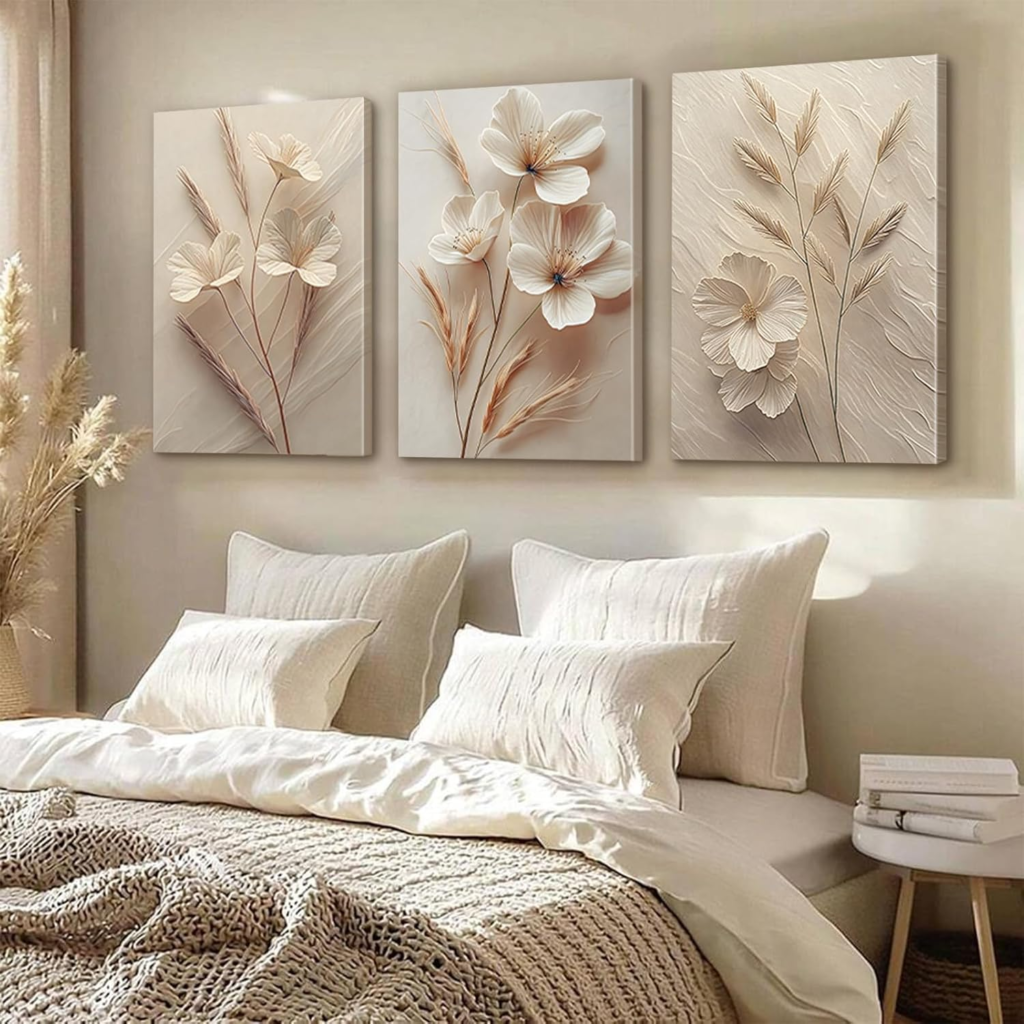 Beige Bedroom Wall Art Ideas image