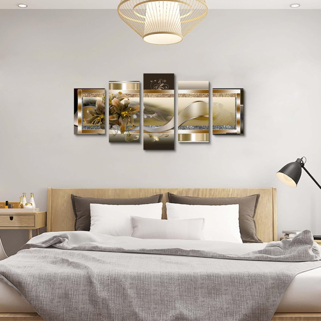 Multi Panel Bedroom Wall Art Ideas image
