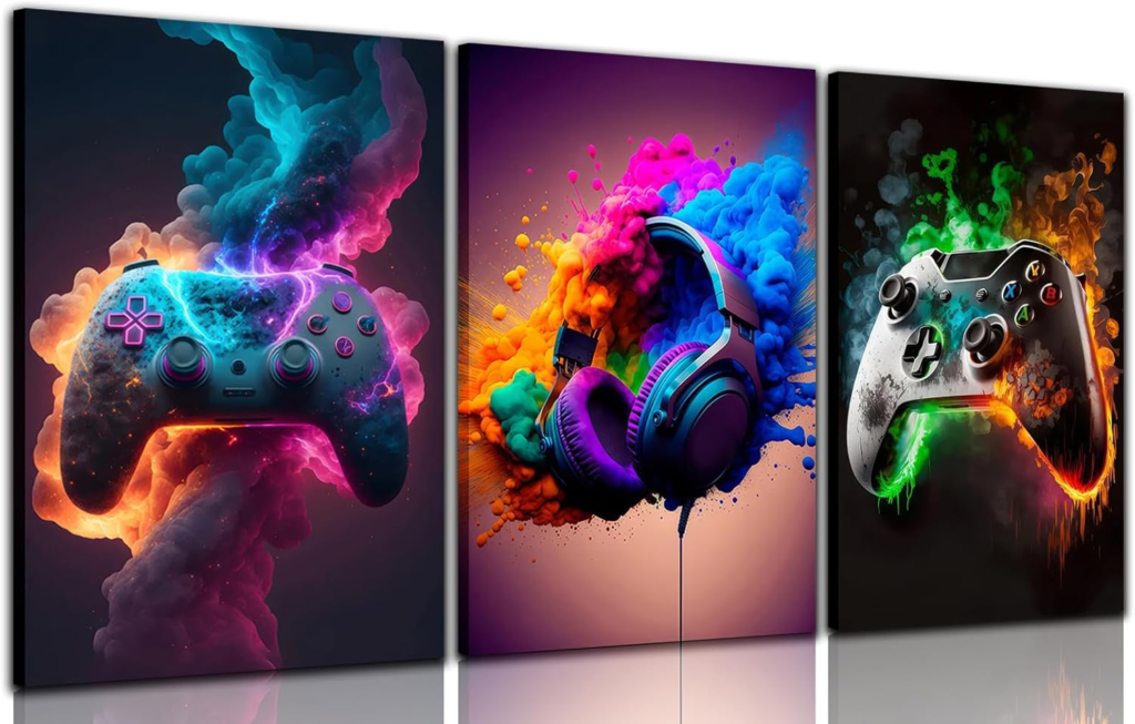 Epic Gaming Room Wall Art Ideas image