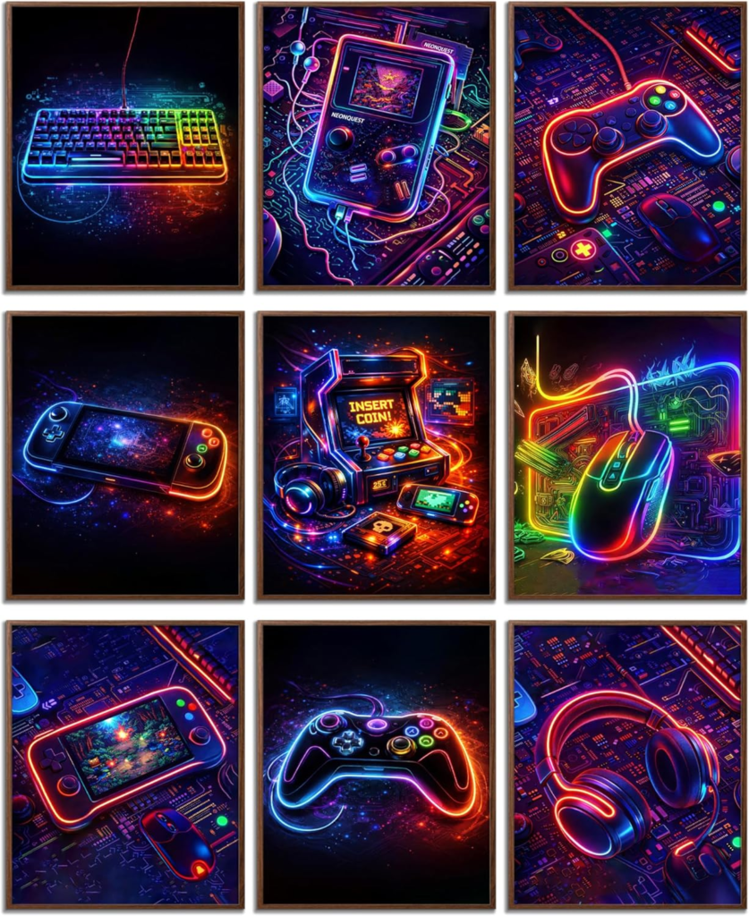 RGB Gaming Room Wall Art Ideas image
